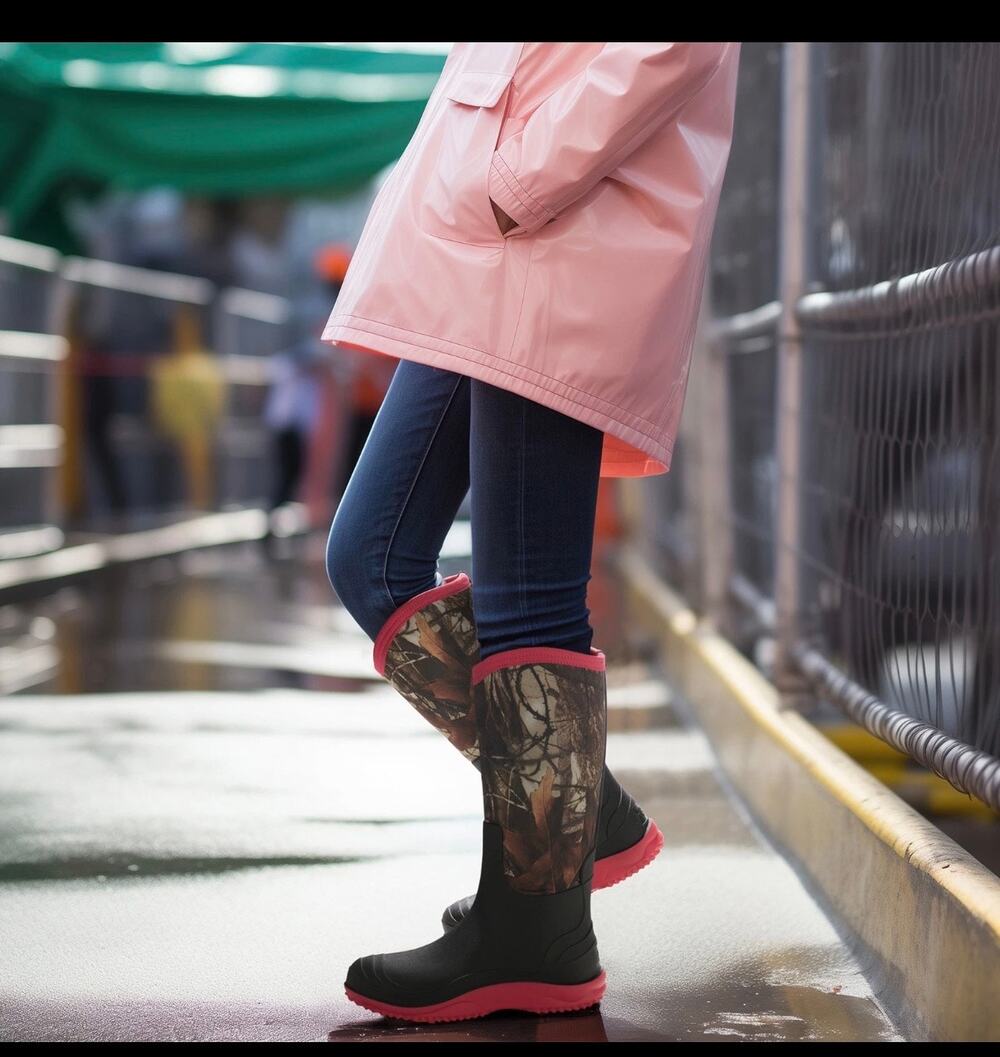 HISEA Women’s 8 Rain Boots V-Topline Waterproof Insulated Mud Farm Garden Work